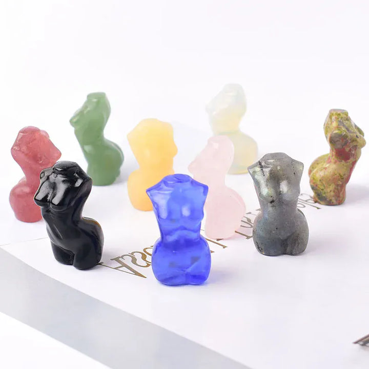1PC Natural Crystal Carved Female Model Healing Crystal Figurines Reiki Gemstone Crafts Home Decoration Men and Women Gift