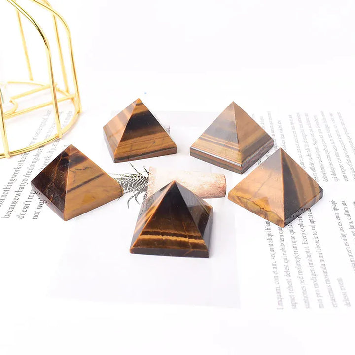 Natural Crystal Polished Tiger Eyes Pyramid Healing Stone Energy Tower For Home Decor Reiki Crystal Chakra Tower Crafts