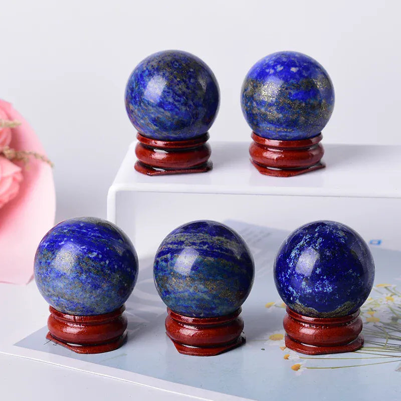3cm Natural Lapis Lazuli Ball Reiki Healing Stone Home Decoration Energy Gemstone Ball Mineral Meditation Ornaments Gift