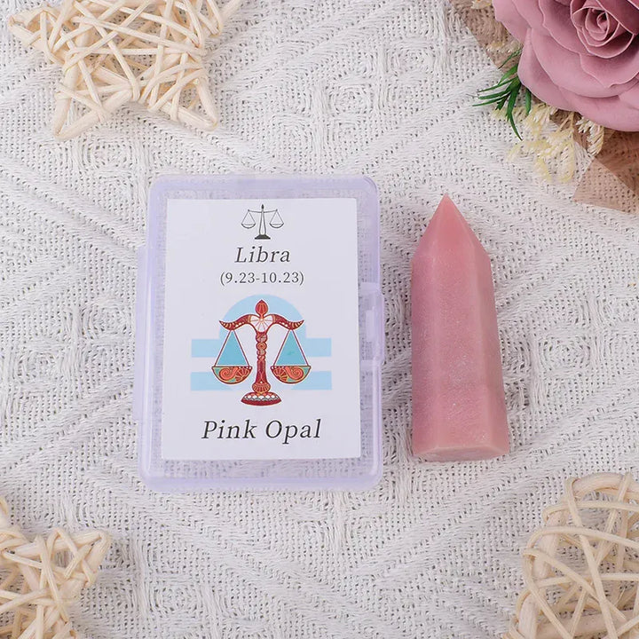 12 Constellations Natural Amethyst Rose Quartz Citrine Ecliptic Style Crystal Wand Leo Aries TaurusGem Tower For Home Decoration