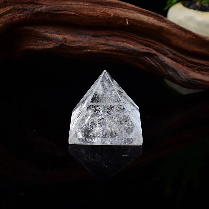1Pc Natural Clear Quartz Polished Crystal Pyramid Reiki Healing Stone Reiki Meditation Crystal Tower For Home Decoration