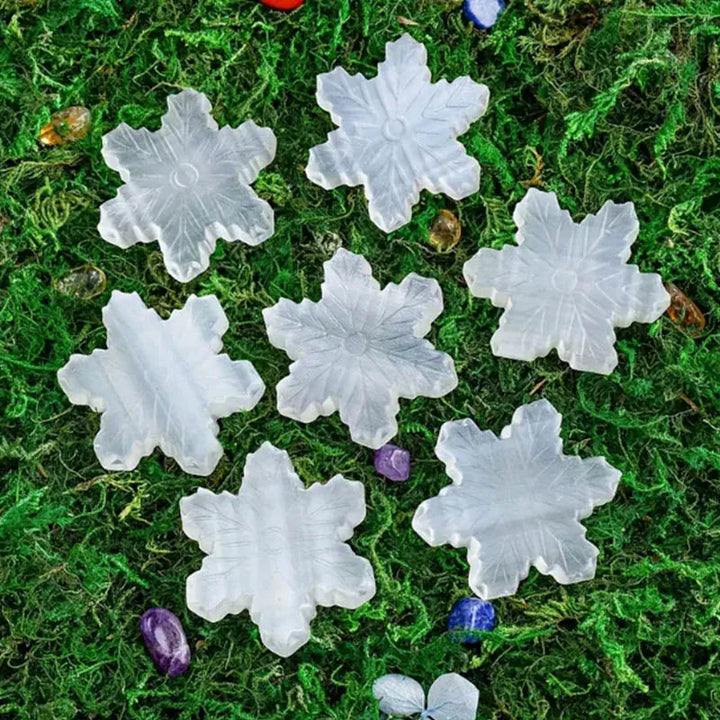 1PC Natural Crystal Selenite Hand Carved Gypsum Snowflake Healing Crystal  Reiki Minerales Ornaments For Home Decoration