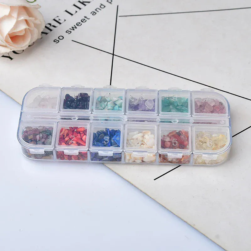 1Box Natural Stone and Crystal Irregular Gravel Specimen Healing Stone Reiki Home Decor Handmade Diy Gift Teaching Specimen