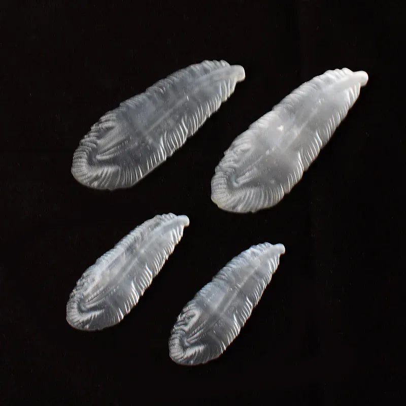 Natural Crystal Selenite Stone Feather Mineral Specimen Crystal Crafts Lucky Items Feng Shui Collection Home Decor Gift