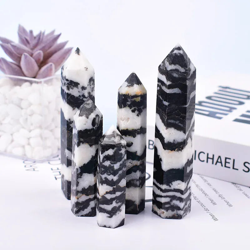 Zebra Stone Crystal Point Tower