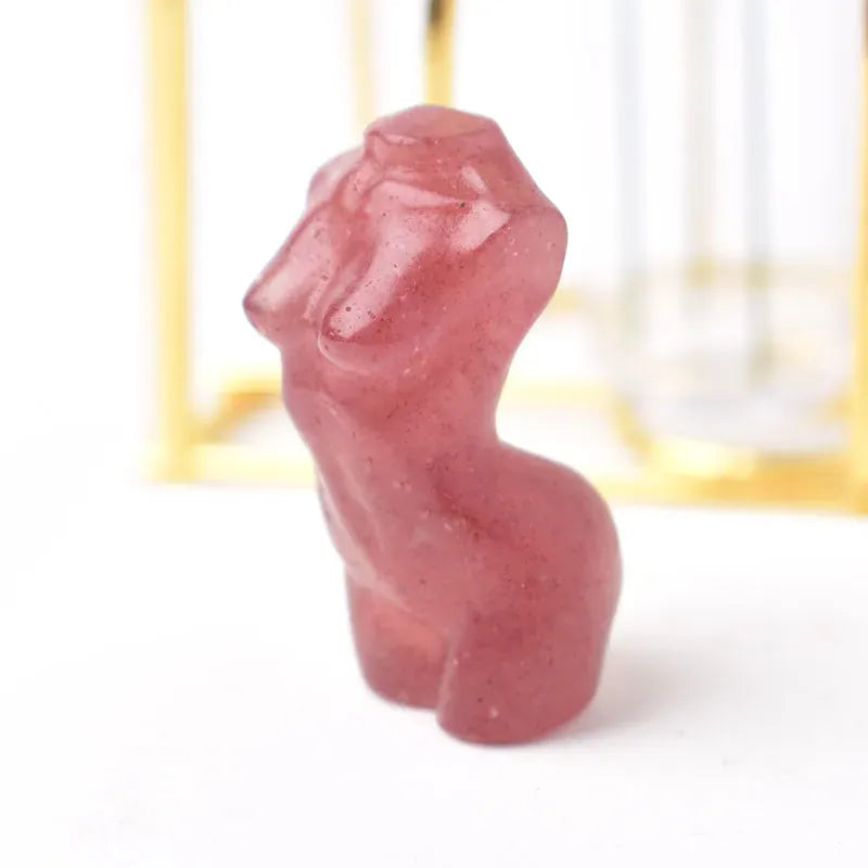 1PC Natural Crystal Carved Female Model Healing Crystal Figurines Reiki Gemstone Crafts Home Decoration Men and Women Gift