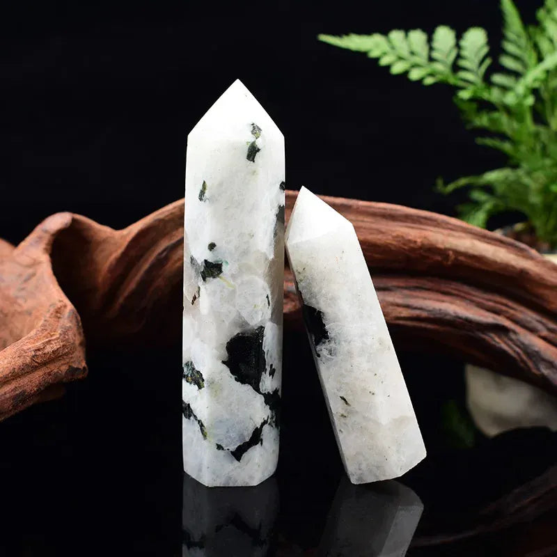 Natural Moonstone Crystal Obelisk Point Mineral Specimen Crafts Stone Beautiful Ornament Home Decor Pyramid Souvenir DIY Gift