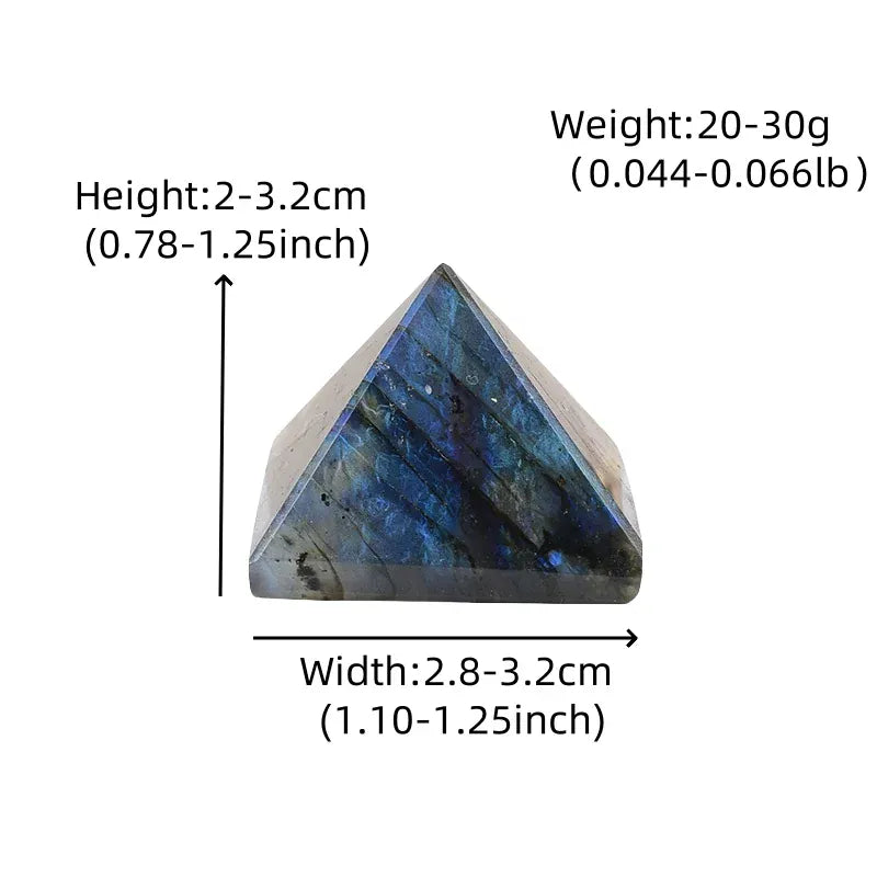 1Pc Natural Crystal Labradorite Polished Pyramid Healing Stone Reiki Crystal Tower Mineral Gift Ornaments Home Decoration