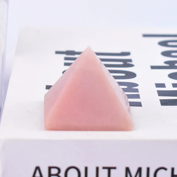 1PC Natural Pink Opal Polished Crystal Pyramid Healing Energy Tower Meditation Crystal Ornaments For Home Decoration
