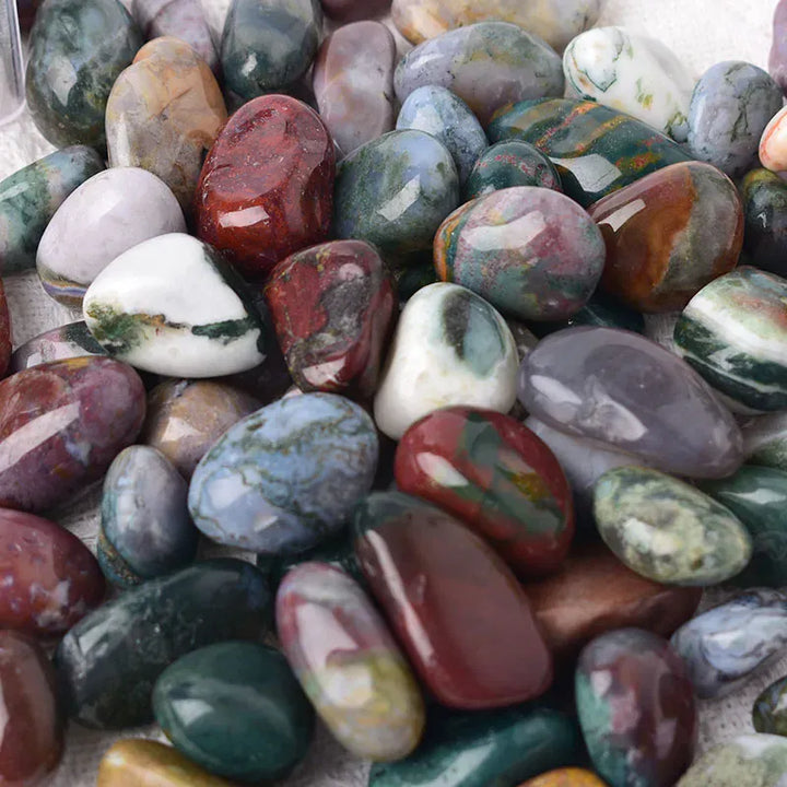 Natural Crystal Ocean Jasper Polished Tumble Stone Specimen 10-30mm Healing Stone Reiki for Aquarium Home Decor Handmade Diy Gif