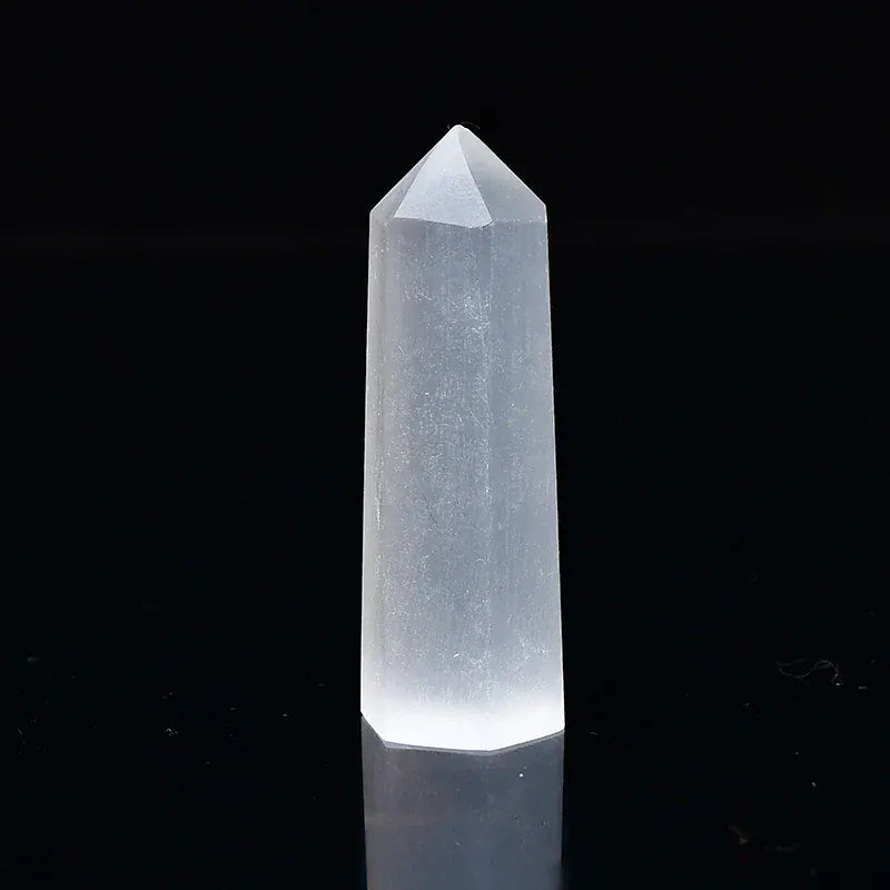 Natural Selenite Crystal Point Tower