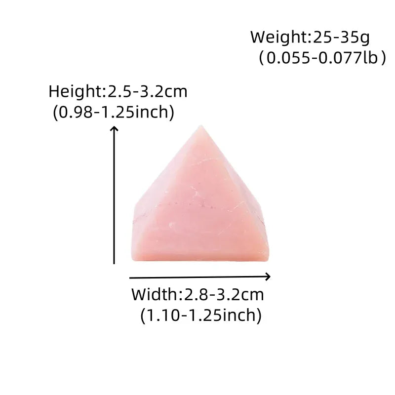 1PC Natural Pink Opal Polished Crystal Pyramid Healing Energy Tower Meditation Crystal Ornaments For Home Decoration