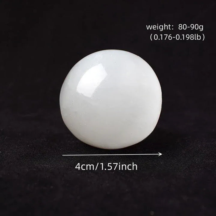4cm Natural Crystal Selenite Polished Ball Reiki Healing Stone Home Decoration Energy Gemstone Ball Mineral Meditation Ornament