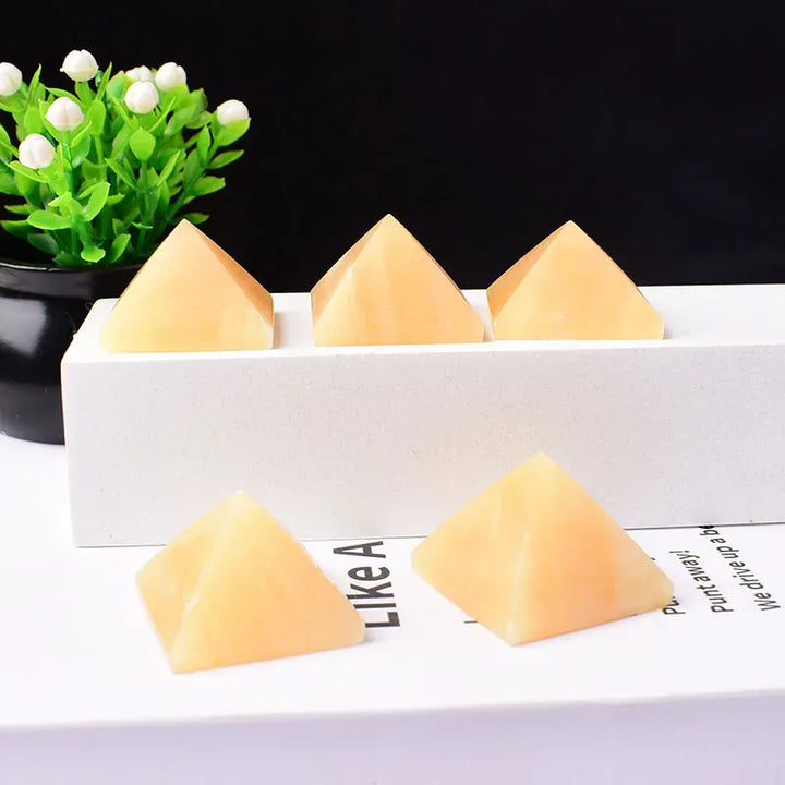 Natural Crystal Polished Yellow Aventurine Pyramid Crystal Tower Healing Stone Energy Tower Home Decor Reiki Stone Chakra Tower