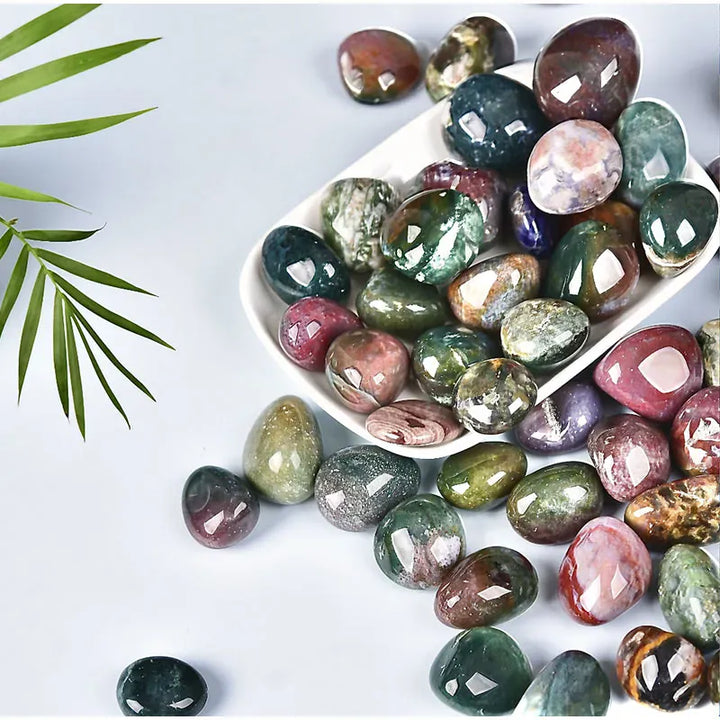 Natural Crystal Ocean Jasper Polished Tumble Stone Specimen 10-30mm Healing Stone Reiki for Aquarium Home Decor Handmade Diy Gif