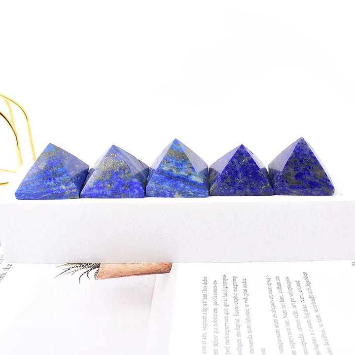 Natural Crystal Polished Lapis Lazuli Pyramid Healing Stone Reiki Energy Tower Meditation Ornaments Natural Stone Carved Tower