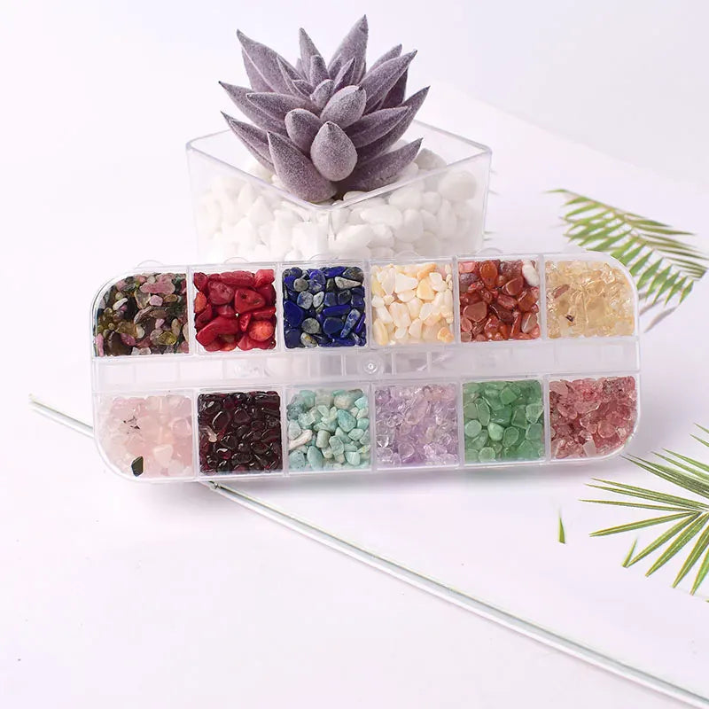 1Box Natural Stone and Crystal Irregular Gravel Specimen Healing Stone Reiki Home Decor Handmade Diy Gift Teaching Specimen