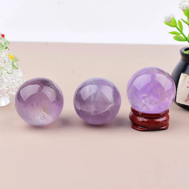 Natural Light Purple Crystal Ball Ornament Decorative Piece for Home Accessories
