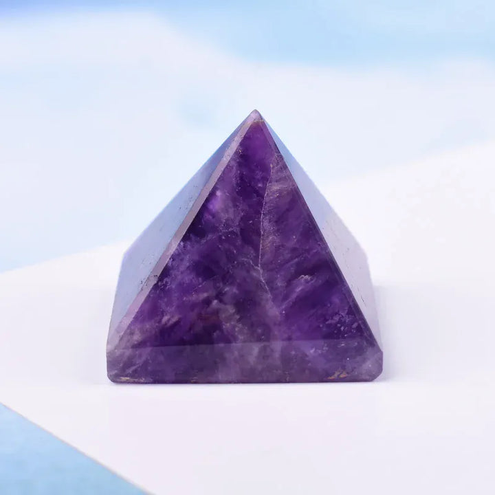 Natural Amethyst Polished Crystal Pyramid Reiki Healing Stone Reiki Meditation Crystal Tower For Home Decoration