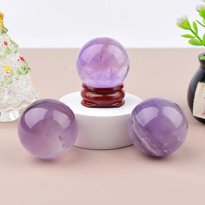 Natural Light Purple Crystal Ball Ornament Decorative Piece for Home Accessories