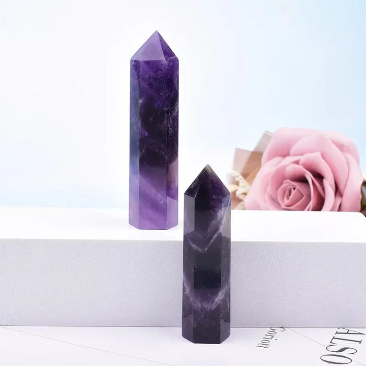 Natural Amethyst Crystal Obelisk Point Mineral Specimen Crafts Stone Beautiful Ornament Home Decor Pyramid Souvenir DIY Gift