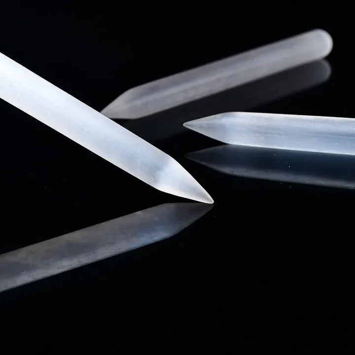 1PC Natural Selenite Pen Crystal Home Decoration Polished Stick Chips Gypsum Quartz Rough Minerals Specimen Healing Stone Gift