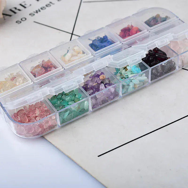 1Box Natural Stone and Crystal Irregular Gravel Specimen Healing Stone Reiki Home Decor Handmade Diy Gift Teaching Specimen