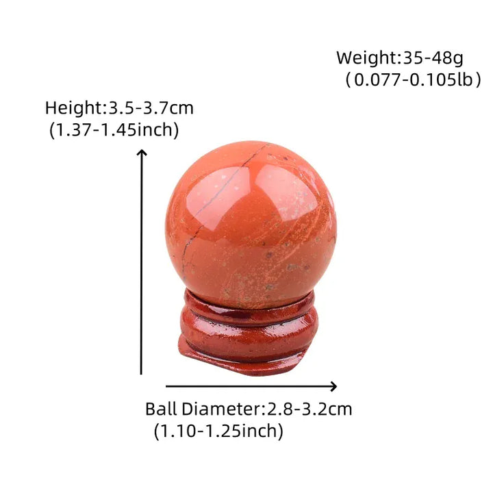 3cm Natural Red Jasper Polished Crystal Ball  Energy Stone Mineral Gemstone Sphere Ornaments For Home Decoration Gifts