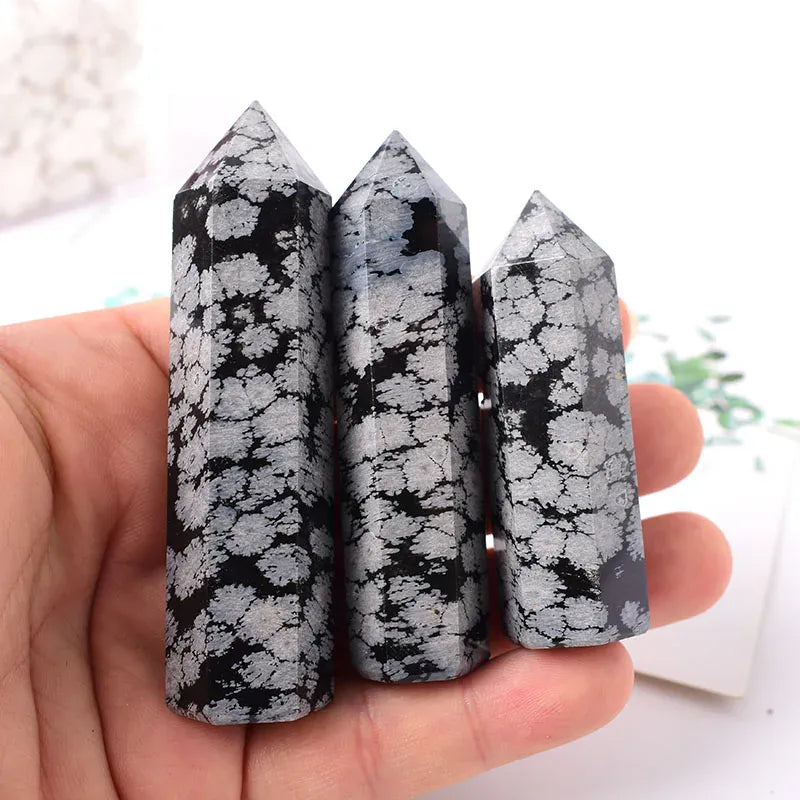 Snowflake obsidian Crystal Point Tower