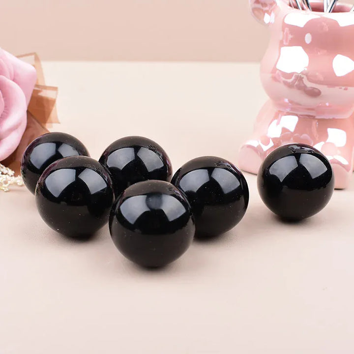1Pc Natural Obsidian Polished Crystal Ball Reiki Energy Mineral Ornaments Gemstone Sphere For Home Decoration Gifts