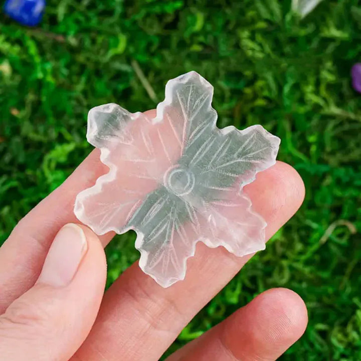 1PC Natural Crystal Selenite Hand Carved Gypsum Snowflake Healing Crystal  Reiki Minerales Ornaments For Home Decoration