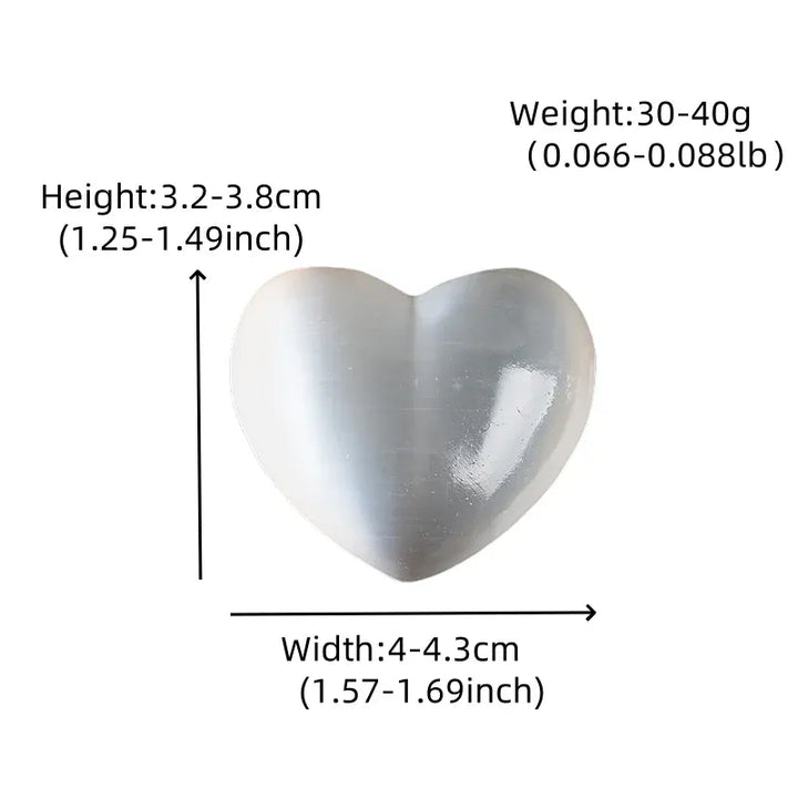 1Pc Natural Selenite Polished Heart Shape Crystal Ornaments Healing Stone Reiki White Gypsum Simple For Home Decoration Gifts