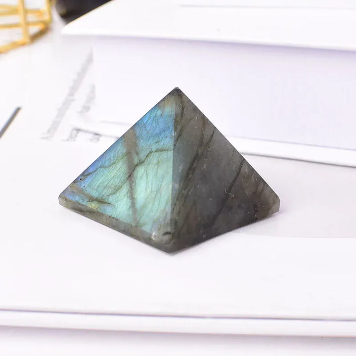 Natural Crystal Polished Labradorite Pyramid Healing Stone Chakra Reiki Crystal Tower Home Decor Meditation Ore Mineral Gift