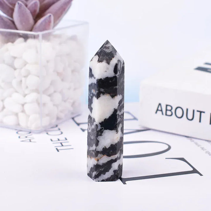 Zebra Stone Crystal Point Tower