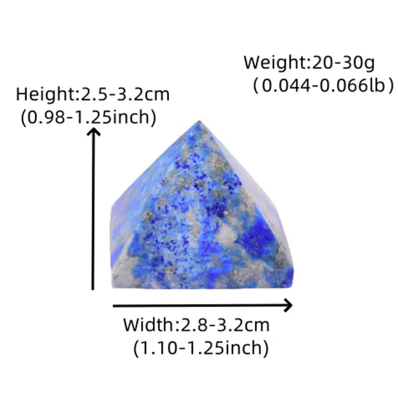 1Pc Natural Lapis Lazuli Polished Crystal Pyramid Healing Stone Energy Tower Meditation Simple Ornaments For Home Decoration
