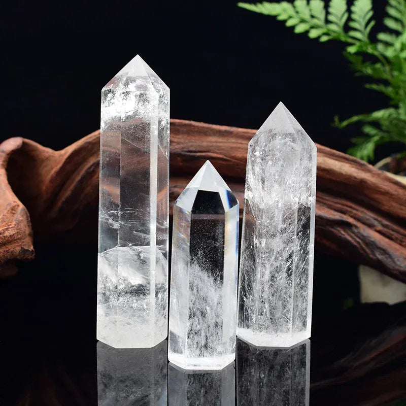 Natural Crystal Stone Clear quartz Obelisk Mineral Specimen Healing Stone Reiki Crystal Hexagonal Pillar Crafts Home Decor Gift