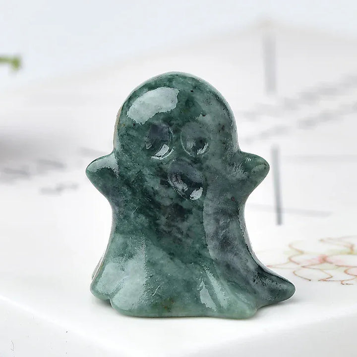 1PC Natural Crystal Stone loveliness Ghost Cartoon Mineral Halloween Ornaments Carved Healing Stone Reiki Home Decoration Gift