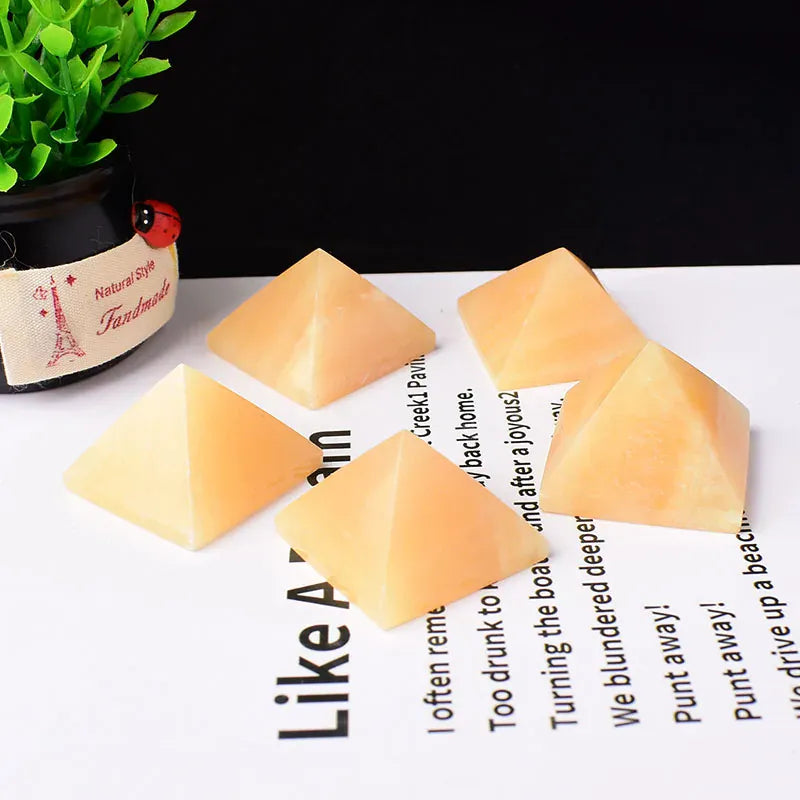 Natural Crystal Polished Yellow Aventurine Pyramid Crystal Tower Healing Stone Energy Tower Home Decor Reiki Stone Chakra Tower