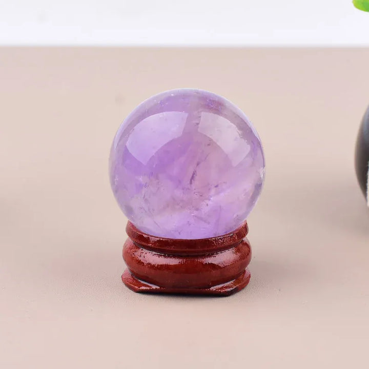 Natural Light Purple Crystal Ball Ornament Decorative Piece for Home Accessories