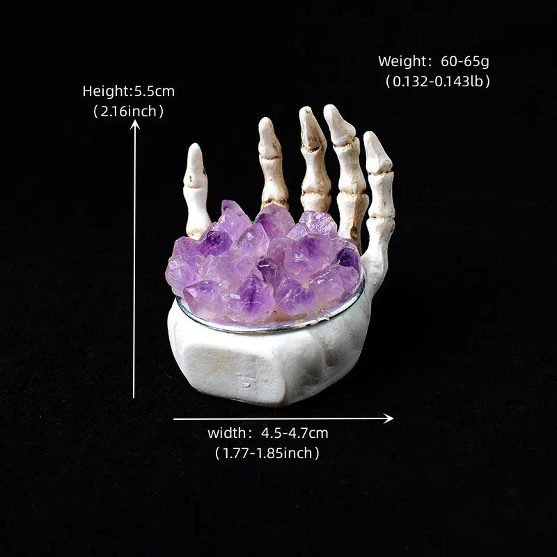 1 Pc Natural Amethyst Cluster Skull Hand Decorated With Reiki Crystals Makes Handmade Home Decor gifts