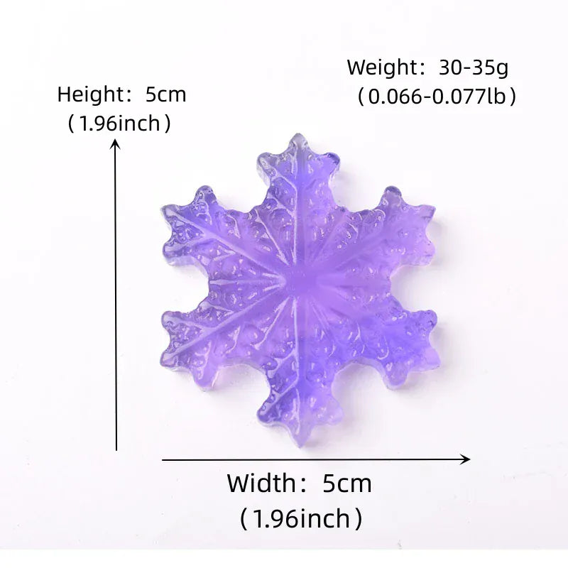 1PC Natural Crystal Carving Fluorite Snowflake Crystal Ornaments Reiki Gemstone Crafts Home Decoration DIY Gift