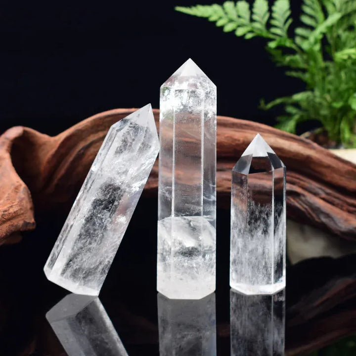Natural Crystal Stone Clear quartz Obelisk Mineral Specimen Healing Stone Reiki Crystal Hexagonal Pillar Crafts Home Decor Gift