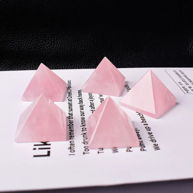 1PC Natural Rose Quartz Polished Pyramid Crystal Quartz Energy TowerHealing Stone Meditation Home Decor Crafts Of Gem Stone