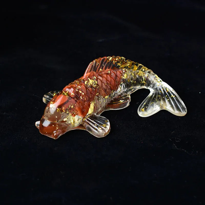 1PC Natural Crystal Gravel Silica Gel Colourful Loveliness Goldfish Figurine Crafts Souvenir Home Decor Reiki Energy Stone Gift
