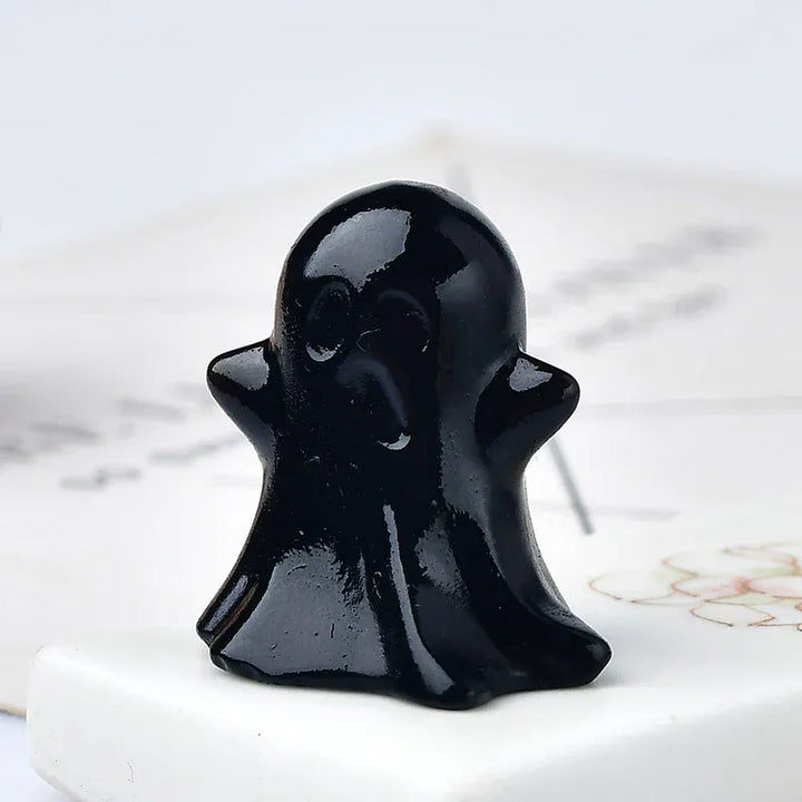 1PC Natural Crystal Stone loveliness Ghost Cartoon Mineral Halloween Ornaments Carved Healing Stone Reiki Home Decoration Gift