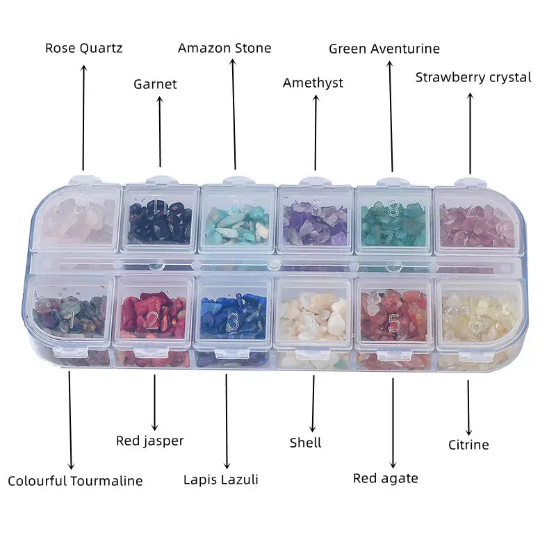 1Box Natural Stone and Crystal Irregular Gravel Specimen Healing Stone Reiki Home Decor Handmade Diy Gift Teaching Specimen