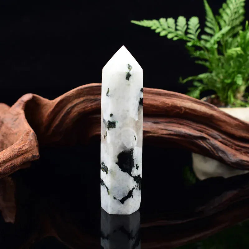 Natural Moonstone Crystal Obelisk Point Mineral Specimen Crafts Stone Beautiful Ornament Home Decor Pyramid Souvenir DIY Gift