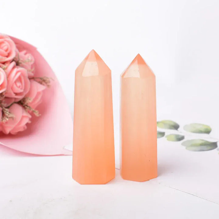 Natural Selenite Crystal Point Tower