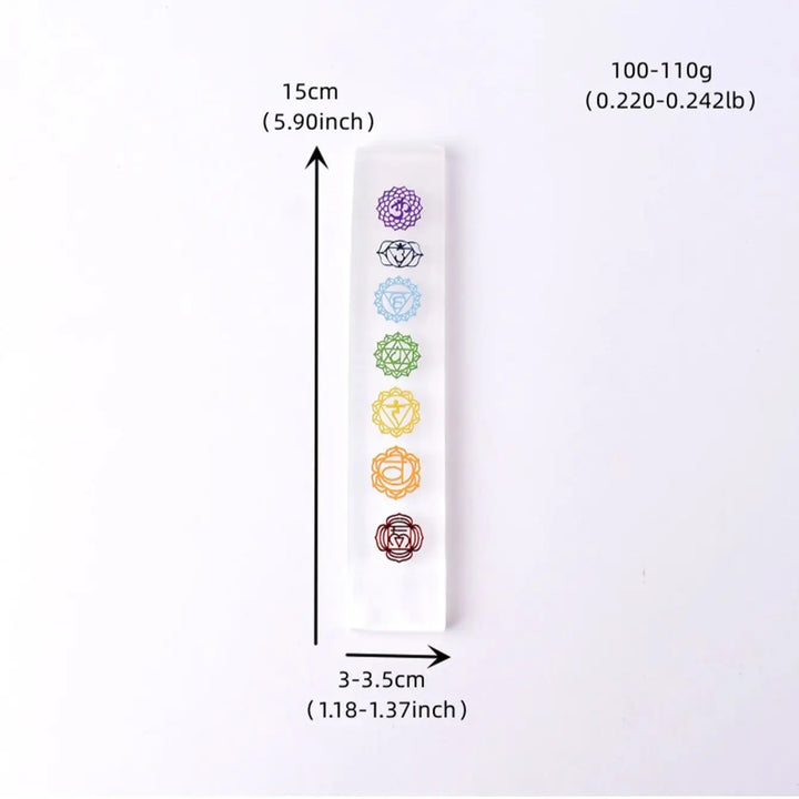 1Pc Natural Selenite Board Seven Chakras Selenite Stick Decal Selenite Plate Yoga Stone For Healing Meditation