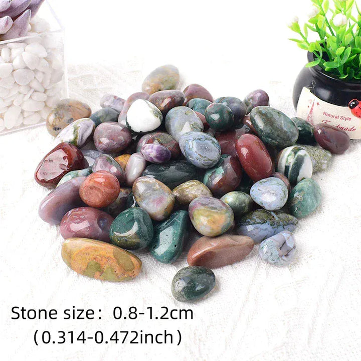 Natural Crystal Ocean Jasper Polished Tumble Stone Specimen 10-30mm Healing Stone Reiki for Aquarium Home Decor Handmade Diy Gif